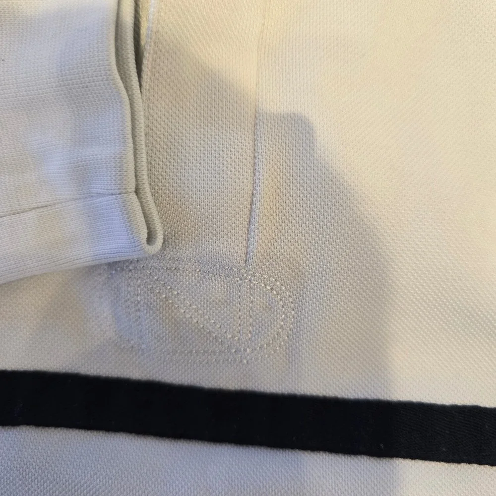 Nike Court Dri-FIT Long Sleeve Tennis Shirt Mens Large White Navy Stripe Henley